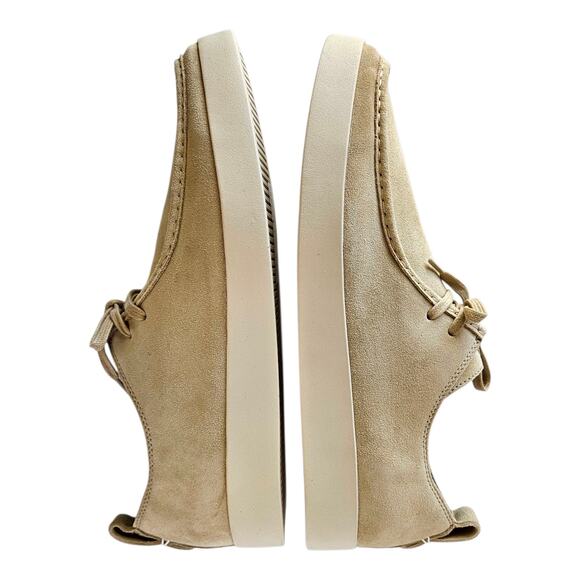 EVERLANE Men 12 Shoes Desert Tan Pebble Suede Leather Comfort Loafer Laces NEW - Picture 8 of 9